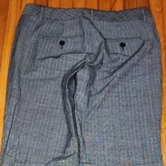 Express Editor Pants Wide Leg Trousers Grid Black White Preppy Work Office 2 - Picture 6 of 6